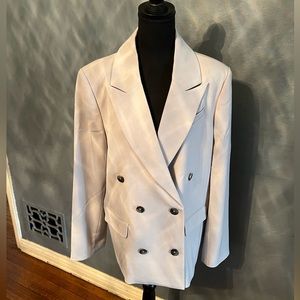 WhoWhat Wear, “Bri” Double Breasted Blazer, Dove Gray, XL, w/matching trousers.